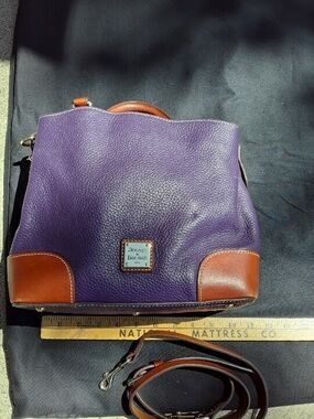 RARE 💜 Amethyst Dooney & Bourke Pebble Leather Brenna Bag crossbody satchel
